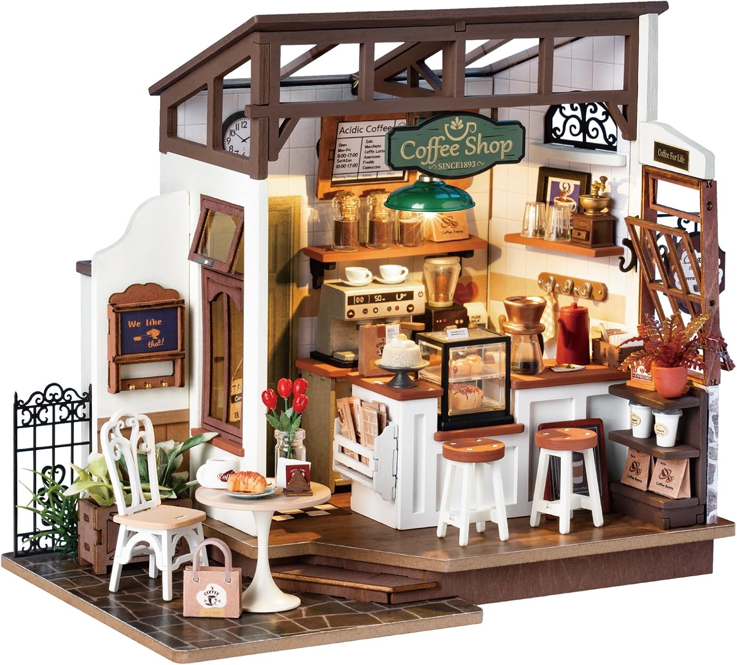 Café Miniature 3D en Bois